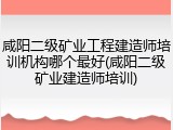 咸阳二级矿业工程建造师培训机构哪个最好(咸阳二级矿业建造师培训)