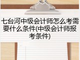 七台河中级会计师怎么考需要什么条件(中级会计师报考条件)