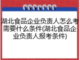 湖北食品企业负责人怎么考需要什么条件(湖北食品企业负责人报考条件)