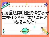 东丽区法律职业资格怎么考需要什么条件(东丽法律资格报考条件)