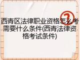 西青区法律职业资格怎么考需要什么条件(西青法律资格考试条件)