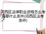 河西区法律职业资格怎么考需要什么条件(河西区法考条件)