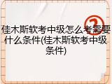佳木斯软考中级怎么考需要什么条件(佳木斯软考中级条件)
