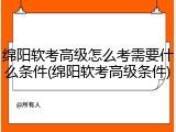 绵阳软考高级怎么考需要什么条件(绵阳软考高级条件)