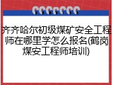 齐齐哈尔初级煤矿安全工程师在哪里学怎么报名(鹤岗煤安工程师培训)