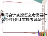 黑河会计实操怎么考需要什么条件(会计实操考试条件)