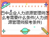巴中企业人力资源管理师怎么考需要什么条件(人力资源管理师报考条件)