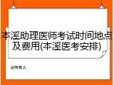 本溪助理医师考试时间地点及费用(本溪医考安排)