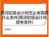 黑河初级会计师怎么考需要什么条件(黑河初级会计师报考条件)