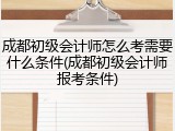 成都初级会计师怎么考需要什么条件(成都初级会计师报考条件)