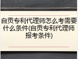 自贡专利代理师怎么考需要什么条件(自贡专利代理师报考条件)