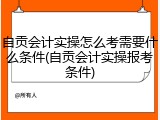 自贡会计实操怎么考需要什么条件(自贡会计实操报考条件)