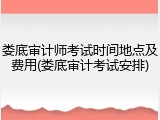 娄底审计师考试时间地点及费用(娄底审计考试安排)