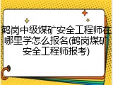 鹤岗中级煤矿安全工程师在哪里学怎么报名(鹤岗煤矿安全工程师报考)