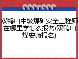双鸭山中级煤矿安全工程师在哪里学怎么报名(双鸭山煤安师报名)