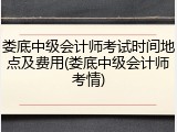 娄底中级会计师考试时间地点及费用(娄底中级会计师考情)