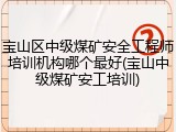 宝山区中级煤矿安全工程师培训机构哪个最好(宝山中级煤矿安工培训)