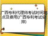 广西专利代理师考试时间地点及费用(广西专利考试安排)