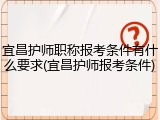 宜昌护师职称报考条件有什么要求(宜昌护师报考条件)