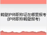 鹤壁护师职称证在哪里报考(护师职称鹤壁报考)
