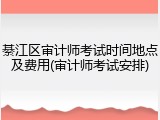 綦江区审计师考试时间地点及费用(审计师考试安排)