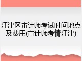 江津区审计师考试时间地点及费用(审计师考情江津)