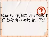 鹤壁执业药师培训学校哪里好(鹤壁执业药师培训优选)