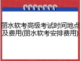 丽水软考高级考试时间地点及费用(丽水软考安排费用)