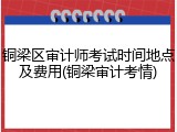 铜梁区审计师考试时间地点及费用(铜梁审计考情)