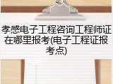 孝感电子工程咨询工程师证在哪里报考(电子工程证报考点)