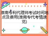 淮南专利代理师考试时间地点及费用(淮南专代考情速览)