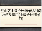 璧山区中级会计师考试时间地点及费用(中级会计师考务)