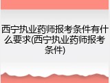 西宁执业药师报考条件有什么要求(西宁执业药师报考条件)