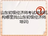 山东初级经济师考试培训机构哪里找(山东初级经济师培训)