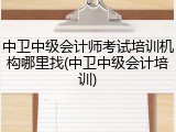 中卫中级会计师考试培训机构哪里找(中卫中级会计培训)