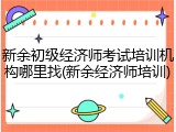 新余初级经济师考试培训机构哪里找(新余经济师培训)