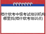 喀什软考中级考试培训机构哪里找(喀什软考培训点)