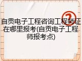 自贡电子工程咨询工程师证在哪里报考(自贡电子工程师报考点)