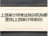 上饶审计师考试培训机构哪里找(上饶审计师培训)