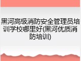 黑河高级消防安全管理员培训学校哪里好(黑河优质消防培训)