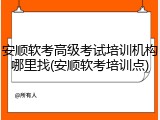 安顺软考高级考试培训机构哪里找(安顺软考培训点)