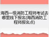 海西一级消防工程师考试去哪里线下报名(海西消防工程师报名点)