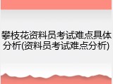 攀枝花资料员考试难点具体分析(资料员考试难点分析)