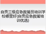 自贡三级应急救援员培训学校哪里好(自贡应急救援培训优选)