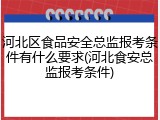 河北区食品安全总监报考条件有什么要求(河北食安总监报考条件)