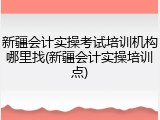 新疆会计实操考试培训机构哪里找(新疆会计实操培训点)