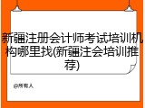 新疆注册会计师考试培训机构哪里找(新疆注会培训推荐)