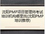 沈阳PMP项目管理师考试培训机构哪里找(沈阳PMP培训推荐)