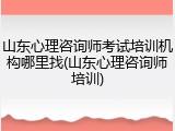 山东心理咨询师考试培训机构哪里找(山东心理咨询师培训)