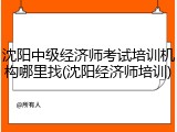 沈阳中级经济师考试培训机构哪里找(沈阳经济师培训)